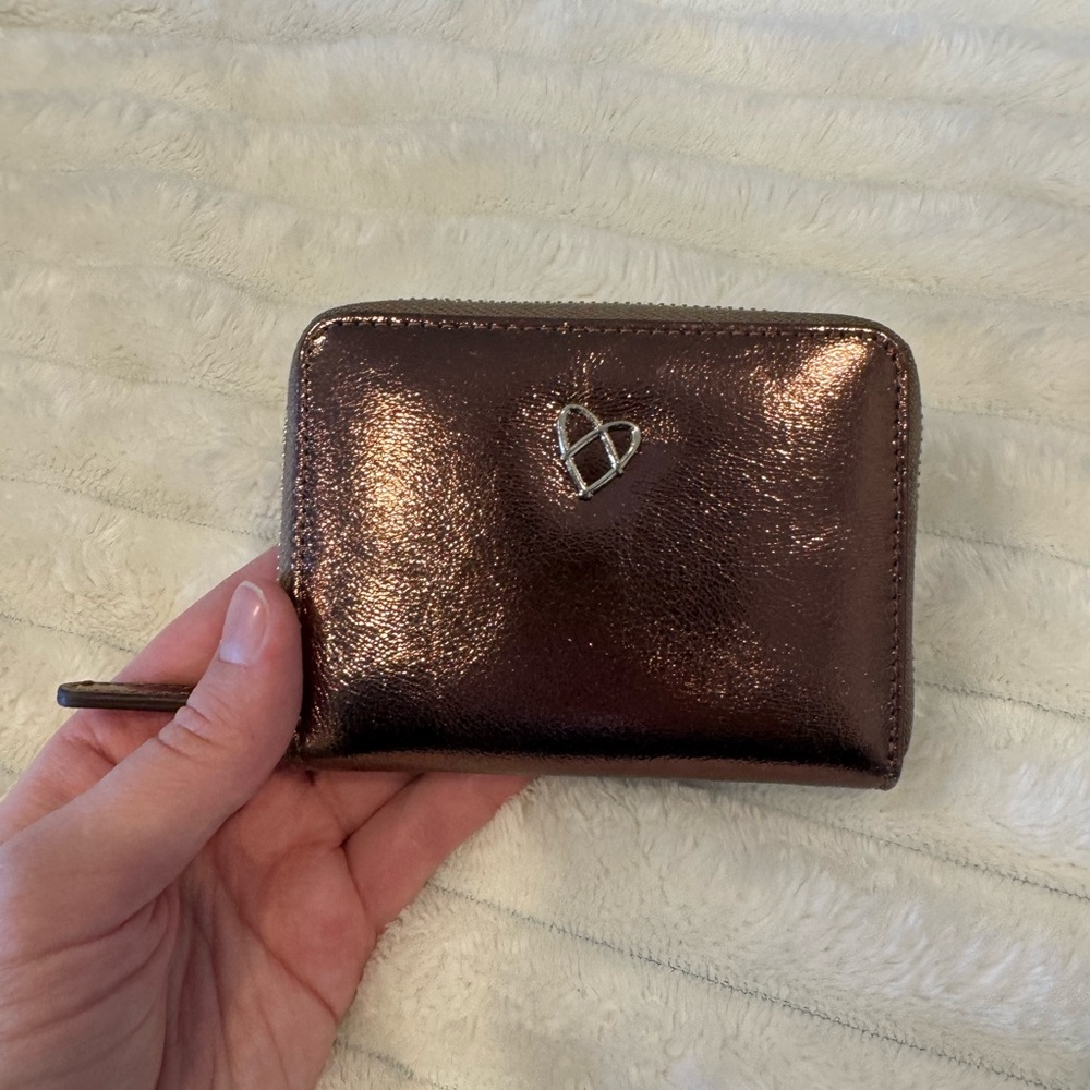 Like New Patent of Heart Genuine Leather Wallet